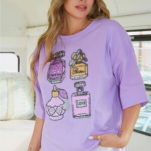 Peach Love California Lavender Perfume Bottle Graphic Tee